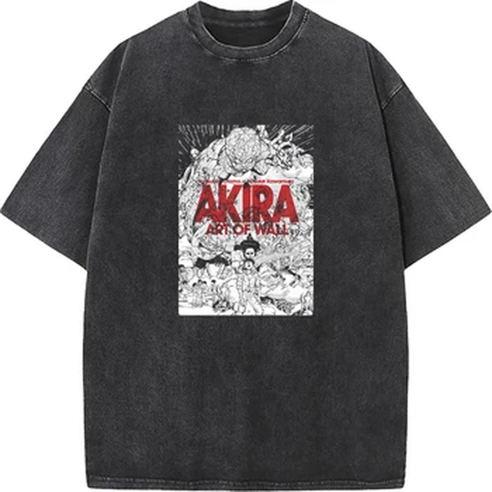 Vintage Summer Clothing Men - Camiseta Akira com estampa gráfica de