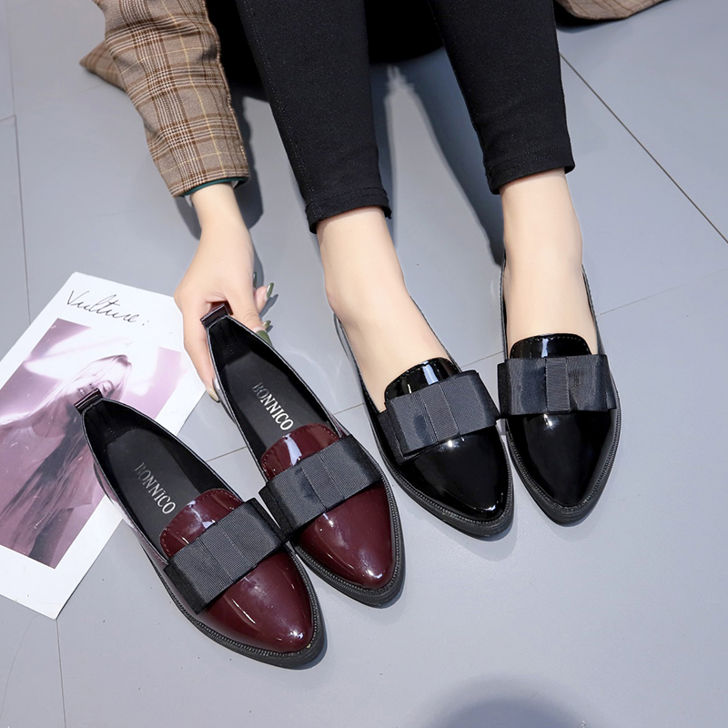 Summer Clothing Office - Sapatos de Couro Sintético Preto/Vermelho Vinho