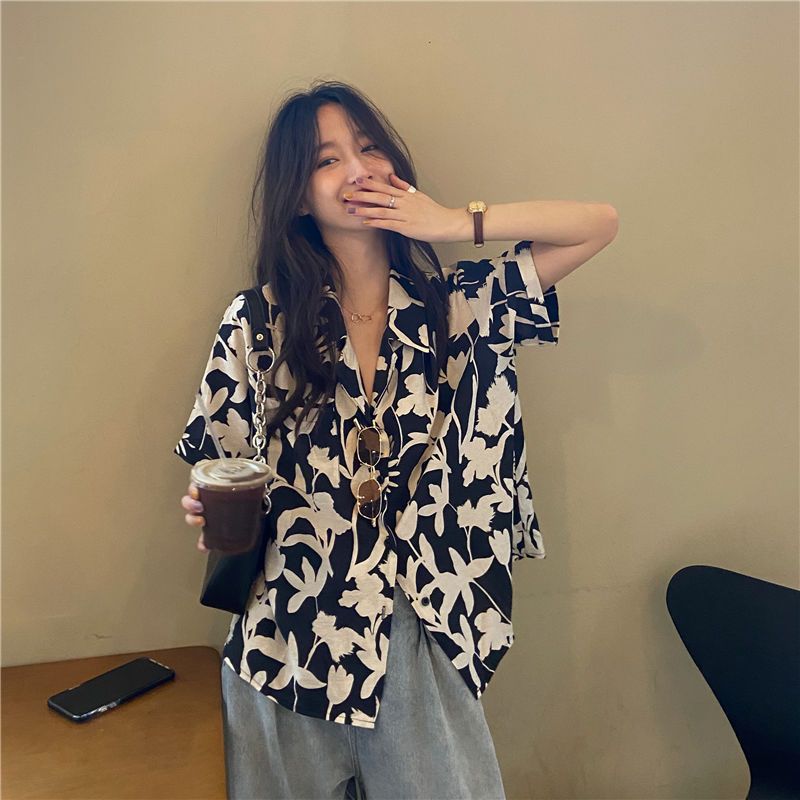 Summer Clothing For Teens - Camisa Solta de Verão com Estampa