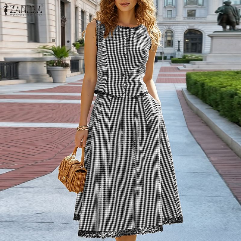 Summer Clothing Work - Conjuntos Elegantes Femininos de 2 Peças