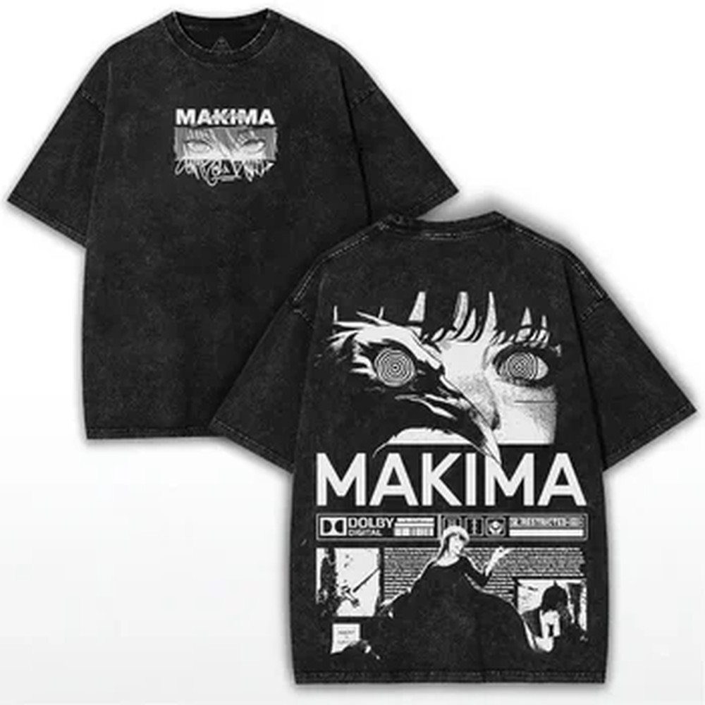 Vintage Summer Clothing Men - Camiseta Chainsaw Man Makima Manga para