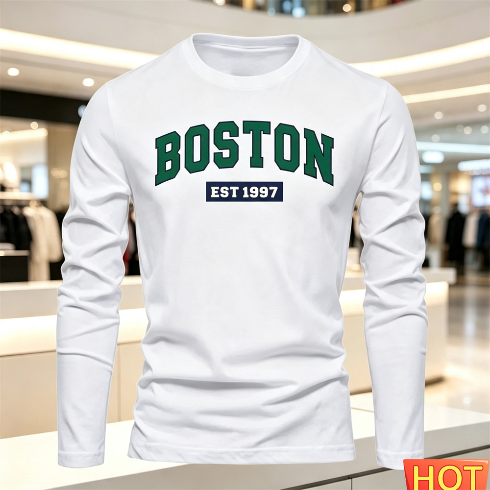 Summer Clothing Mens - Camiseta masculina de manga comprida, outono-verão,