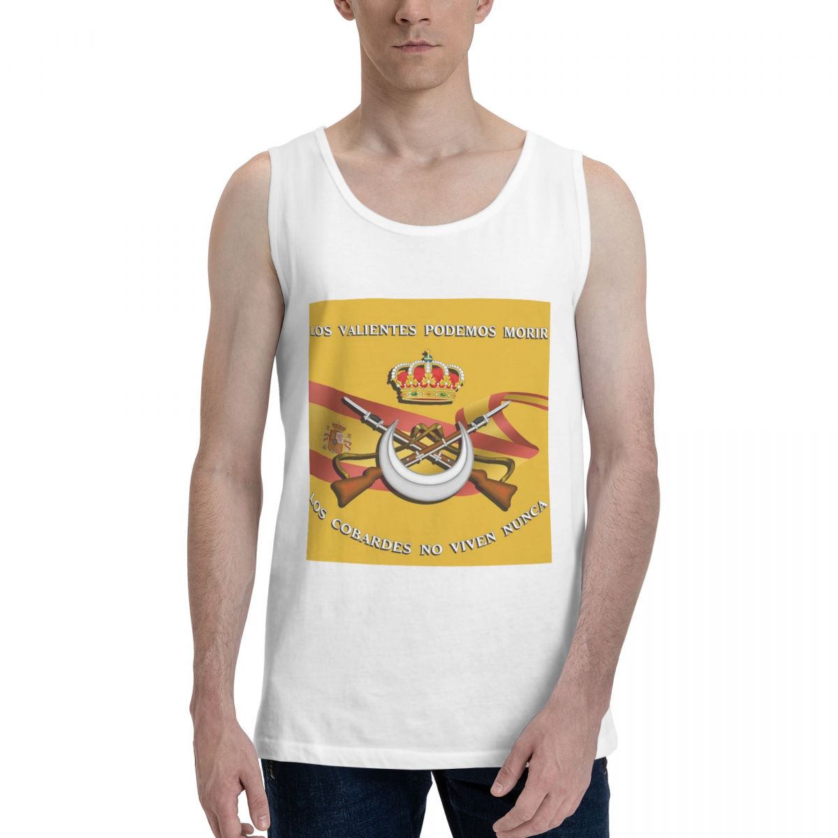 Summer Clothing In Spanish - Camiseta Regata Masculina 100% Algodão com