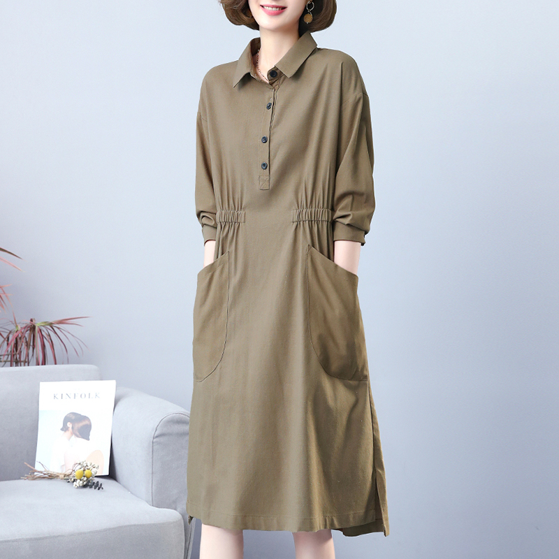 Summer Line Clothing Brand - Vestido Midi Casual de Algodão e