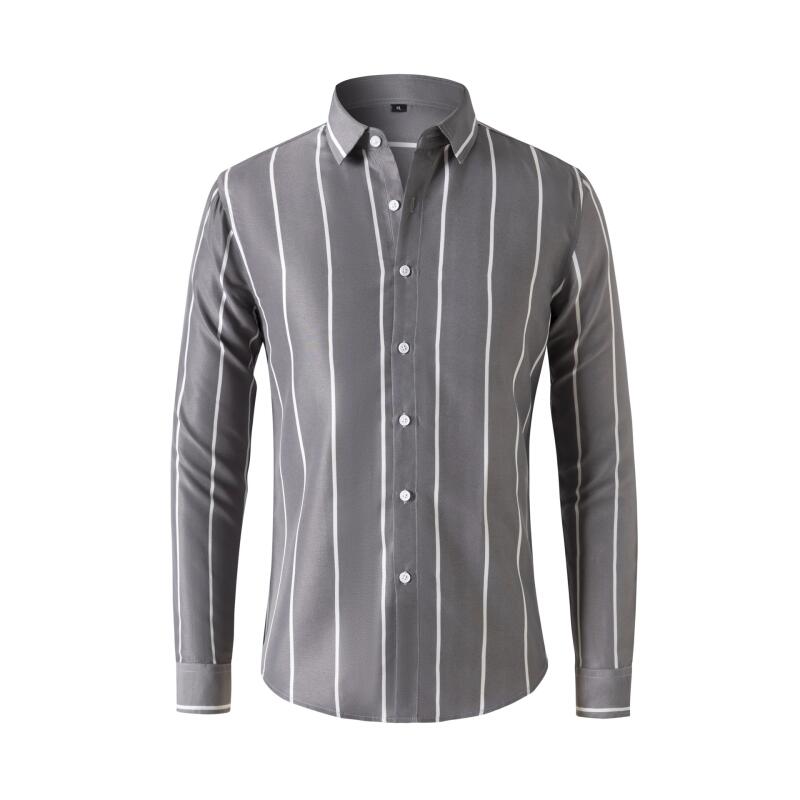 Summer Clothing Office - Camisa Social Masculina Listrada de Manga