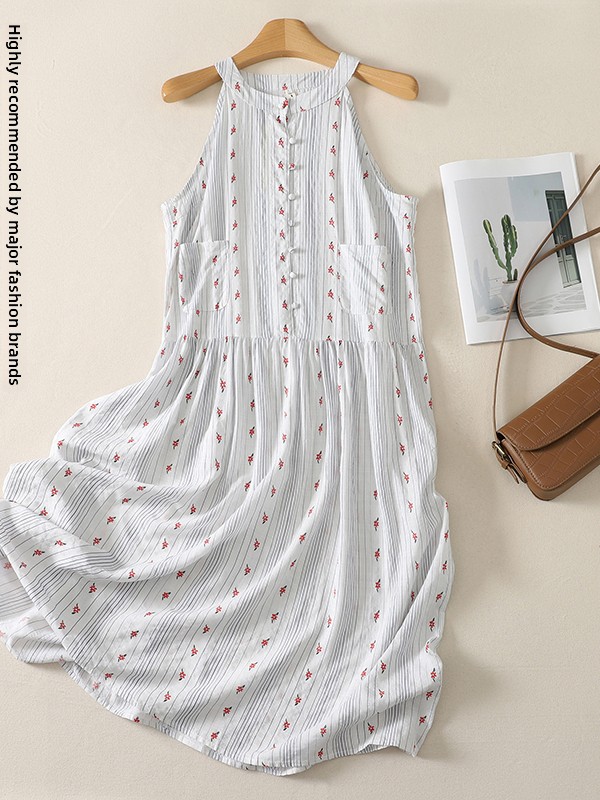 Summer Line Clothing Brand - Vestido Elegante Godê com Estampa Floral