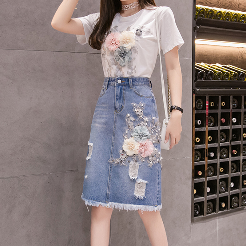 Summer Clothing Work - Mulheres trabalho pesado bordado 3d flor