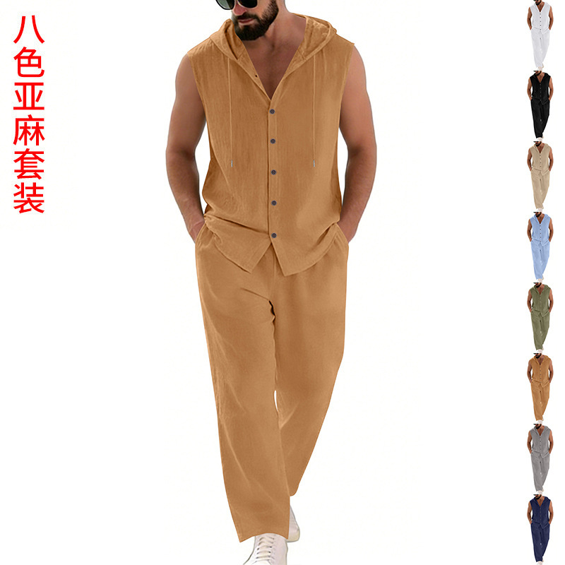 Summer Clothing Mens - Conjunto de Suéter com Capuz e