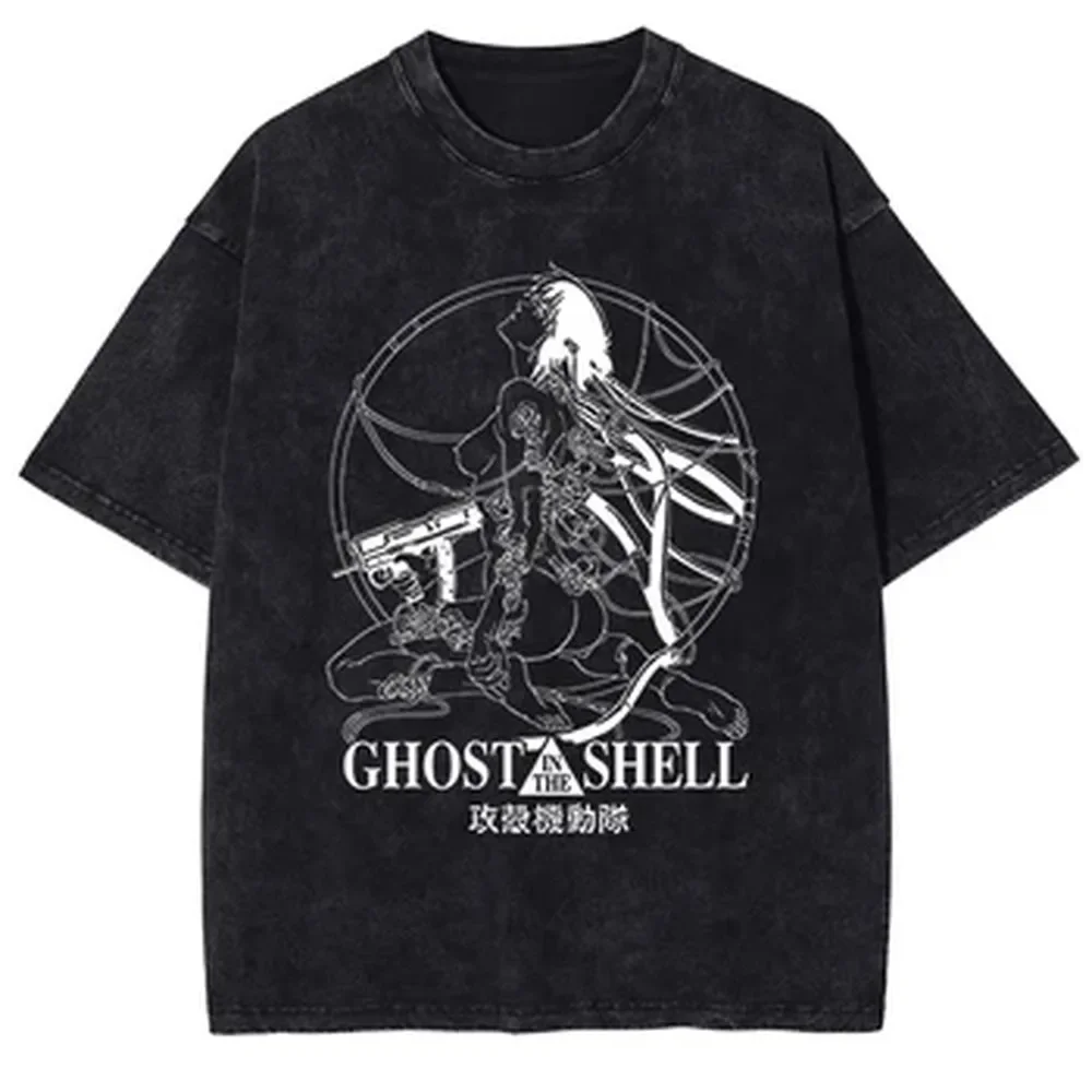 Vintage Summer Clothing Men - Camiseta Gráfica Ghost in the Shell