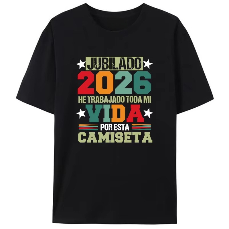 Summer Clothing In Spanish - Camiseta Masculina Vintage 'Papa' - 'Aposentado