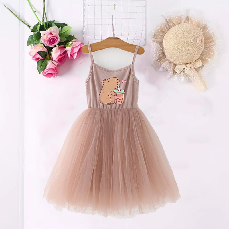 Summer Clothing For Babies - Capivara meninas vestidos anime impresso bonito