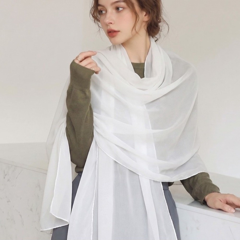 Lenço Fino de Chiffon Cor Sóli - Sarong Pareo Wrap avaliação e preço