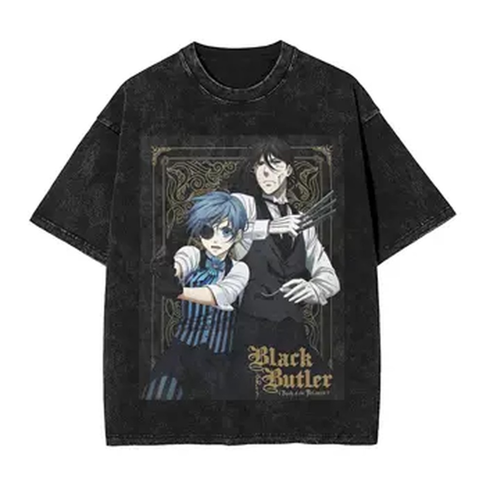 Camiseta gráfica anime black b - Vintage Summer Clothing Men avaliação e preço