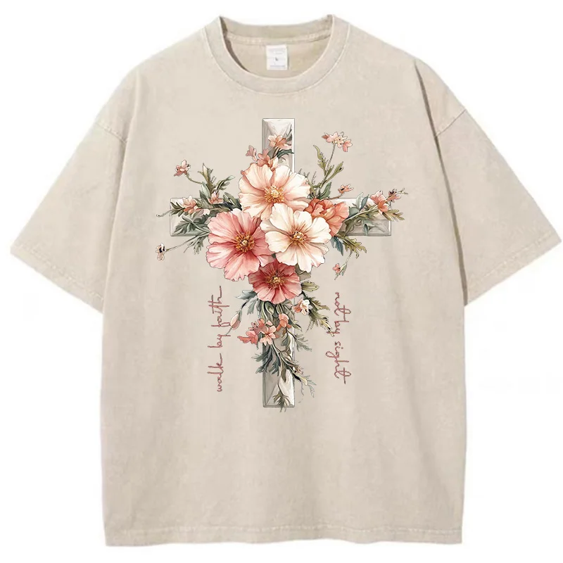 Camisas florais cristãs jesus  - Summer Clothing Quotes avaliação e preço