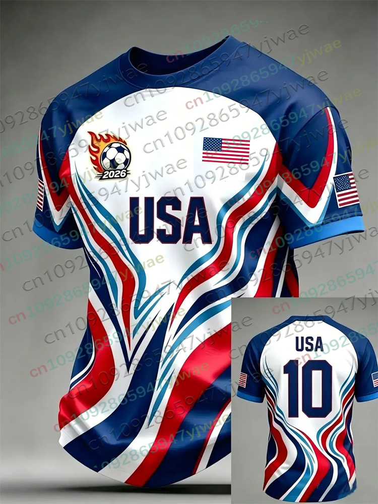 Camisa de Futebol Bandeira EUA - Summer Clothing For Teens avaliação e preço