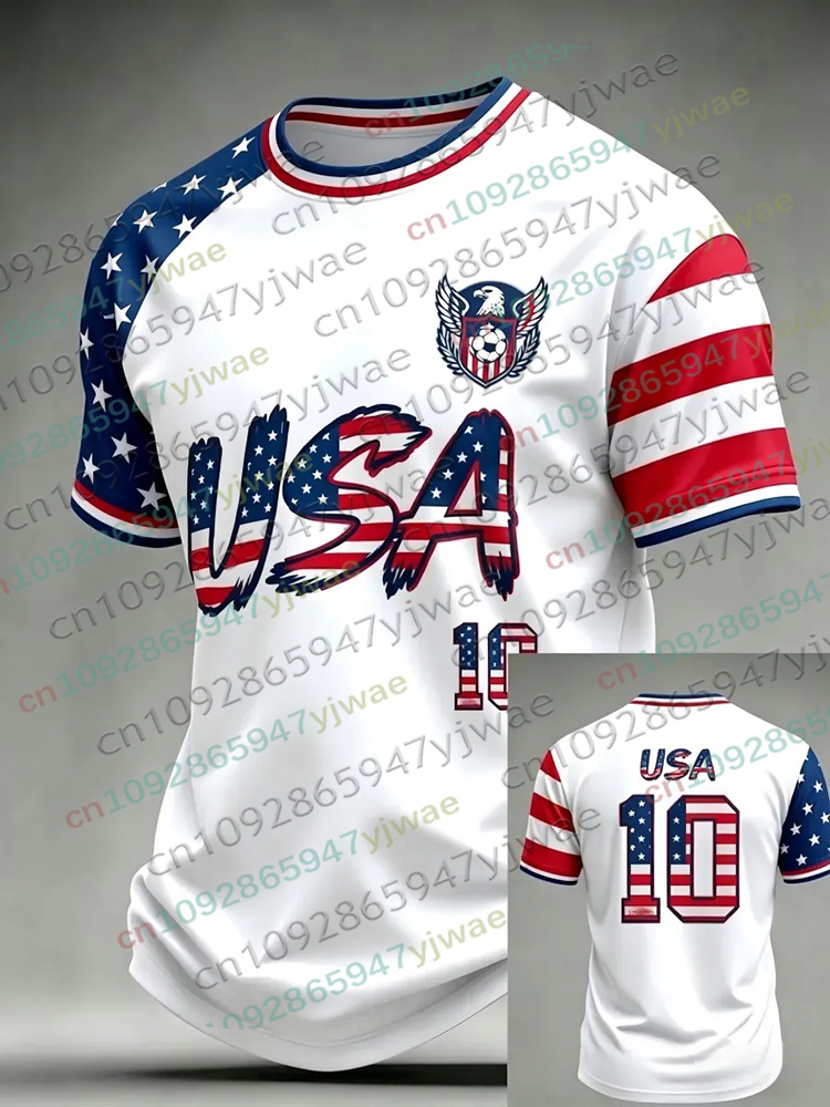 Camisa de Futebol Bandeira EUA - Summer Clothing For Teens avaliação e preço