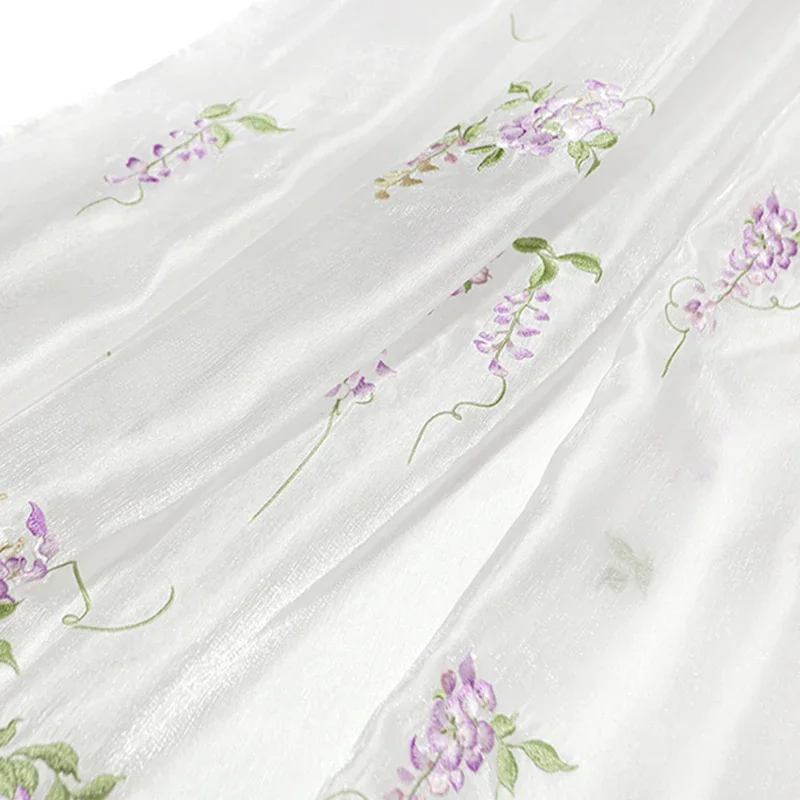 Tecido bordado de glicínias di - Summer Clothing For Babies avaliação e preço