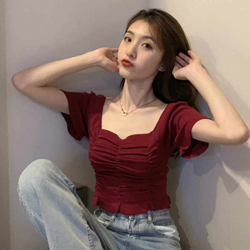 Blusa de Moda Tricotada para M - Summer Clothing For Teens avaliação e preço